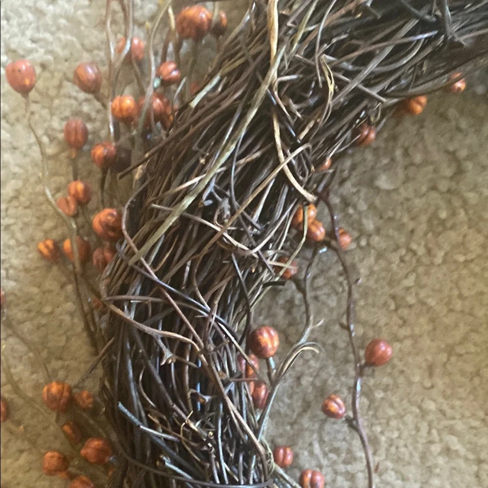 Rustic Berry Wreath - Brown and Orange